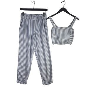 HOLLISTER Ultra High Rise 2 Piece Striped  Womens OutFit Size S